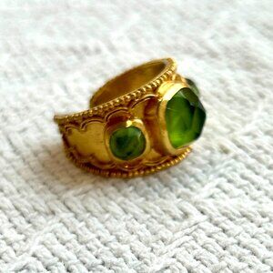 Julie Vos Trieste Statement ring in green, flex size 8-9